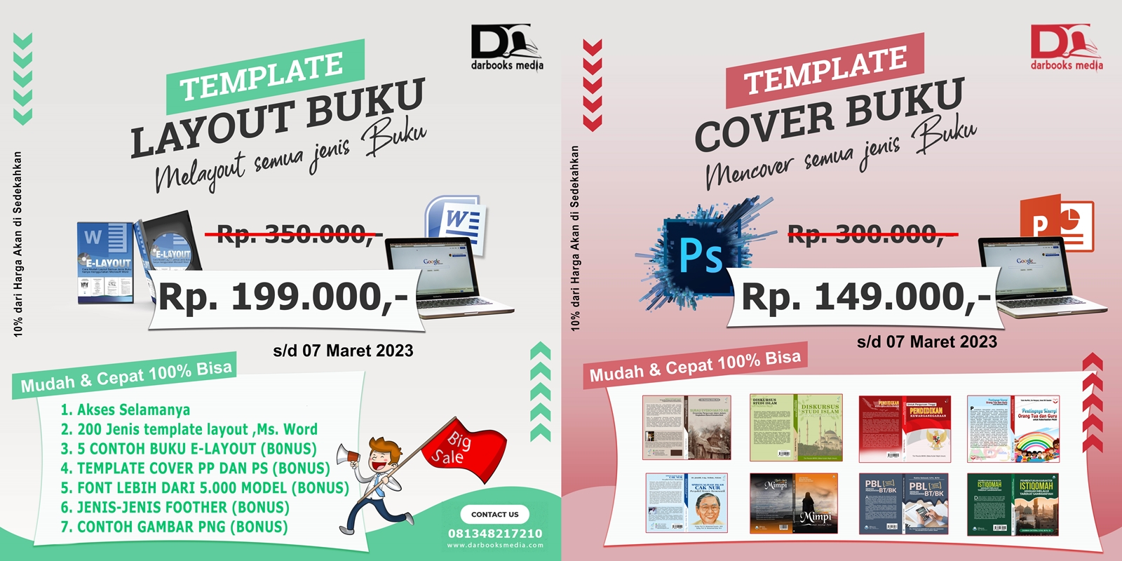 TEMPLATE LAYOUT BUKU & TEMPLATE COVER BUKU (Melayout & Mencover Semua Jenis Buku + mudah dan cepat 100% bisa)